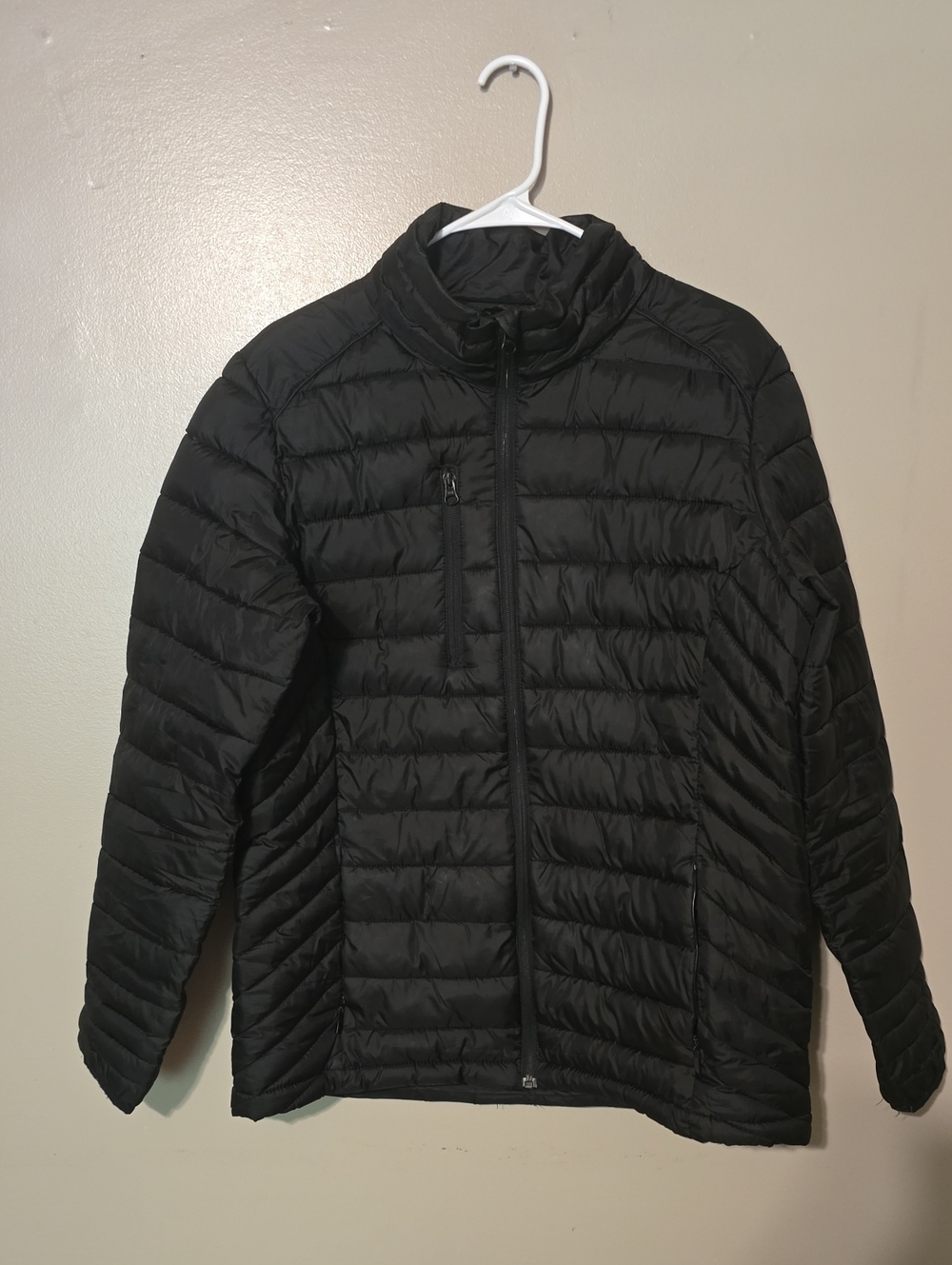 Clique Hudson Insulated Hooded Zip Jacket Black Quilted Mens Size XL